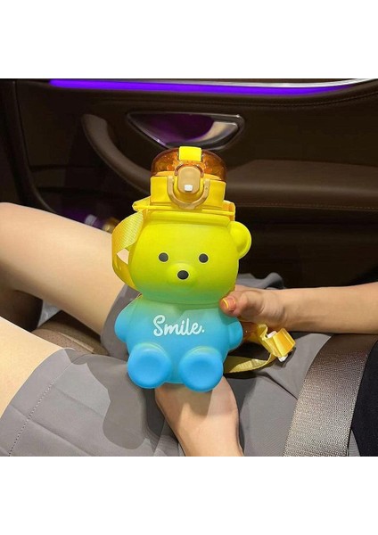 Smile Ayıcık Su Matarası Su Şişesi Suluk Bpa Içermez Suluk 800ML (Sticker Hediyeli) indirimleri