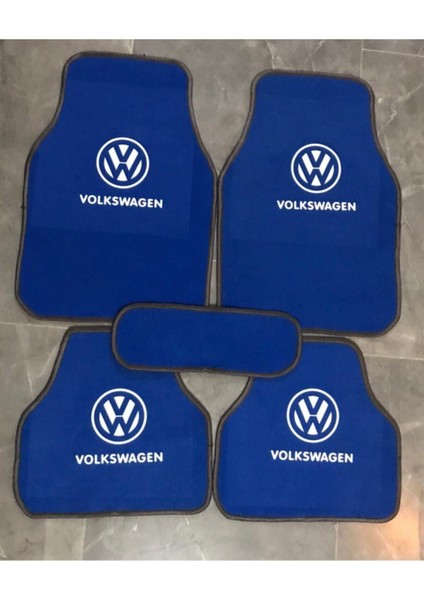 Volkswagen Logolu Mavi Halı Paspas Çift Kat