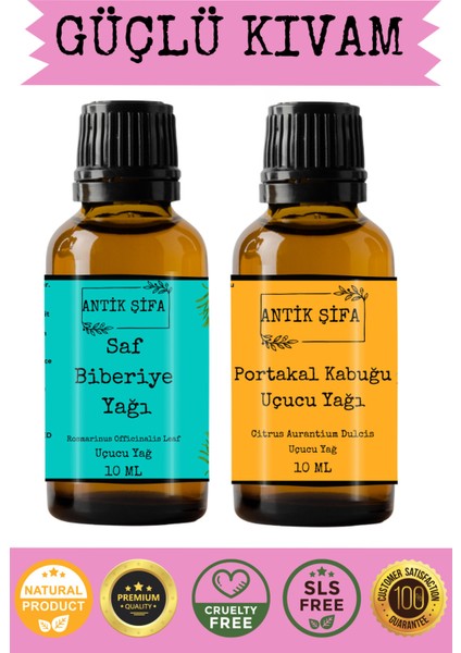 Biberiye Yağı ve Portakal Kabuğu Uçucu Yağı (10ML + 10 Ml)- %100 Saf Seyreltilmemiş fiyatları