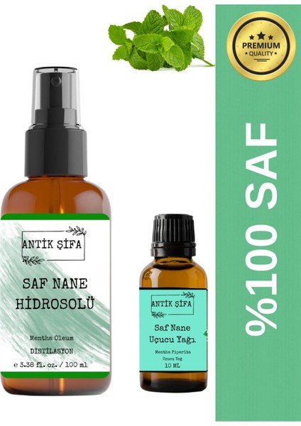 %100 Saf Nane Uçucu Yağı ve Nane Suyu ( 10 ml + 100ML)