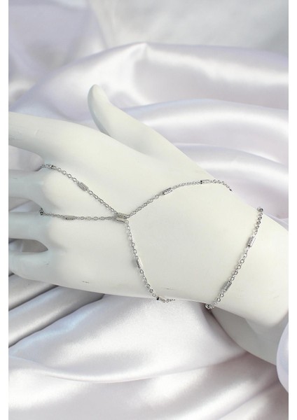 Pirinç Gümüş Renk Parçalı Zincirli Şahmeran - PRT3500EB06297