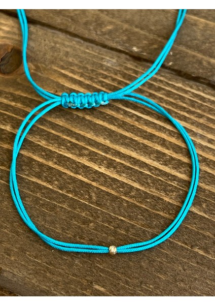 14 Ayar Altın Dorika Detaylı Çift Ipli Altın Bereket Bilekliği