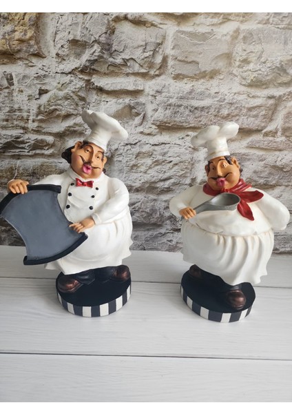 Dekoratif Aşçı Garson Ikili Set Obje fiyatları