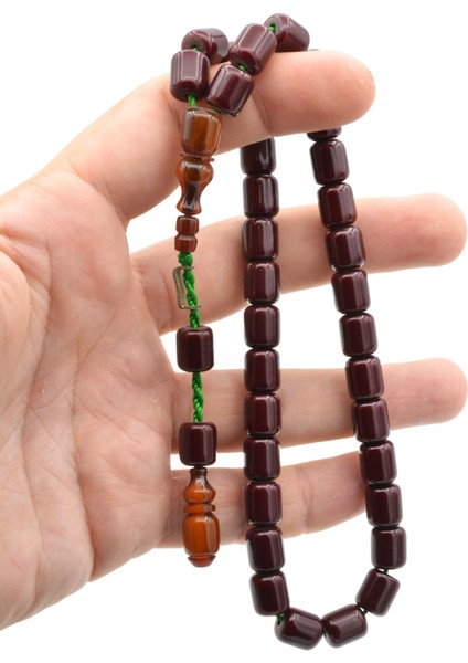Dabbas Imzalı Kapsül Kesim Bordo Sıkma Kehribar Tesbih 002 fırsatları