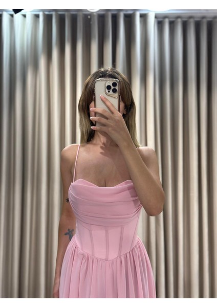 Pudra Yeni Sezon Şifon Abiye 5621 modelleri