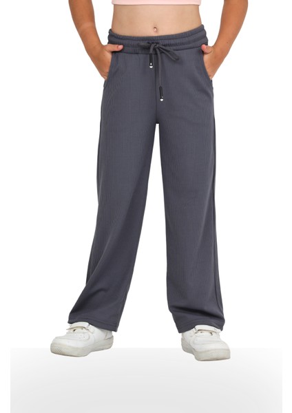 Kız Çocuk Beli Lastikli Kordonlu Geniş Bol Paça Palazzo Burgu Okul Pantolon fiyatları