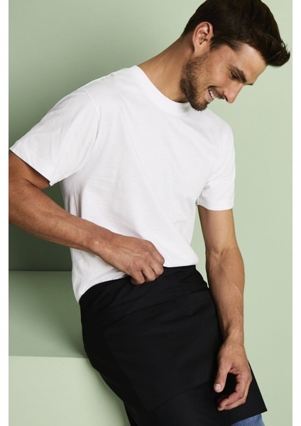 Garson Aşçı ve Mutfak Şef Yarım Bel Önlük Leke Tutmaz 2 Cepli Servis Önlüğü Unisex Short Apron fiyatları