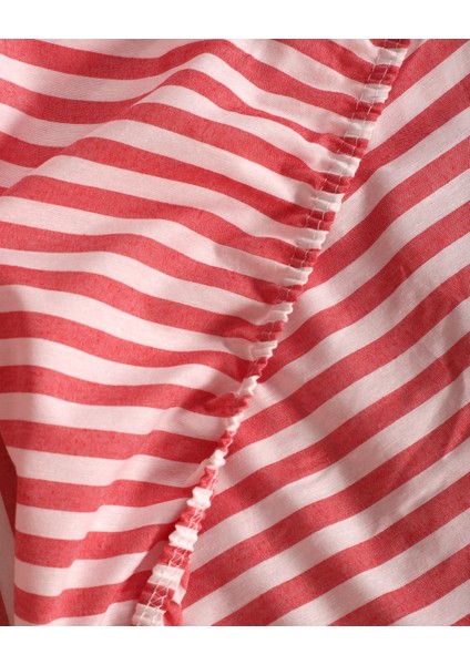 Kırmzı Çizgili Tek Kişilik Lastikli Çarşaf fiyatları