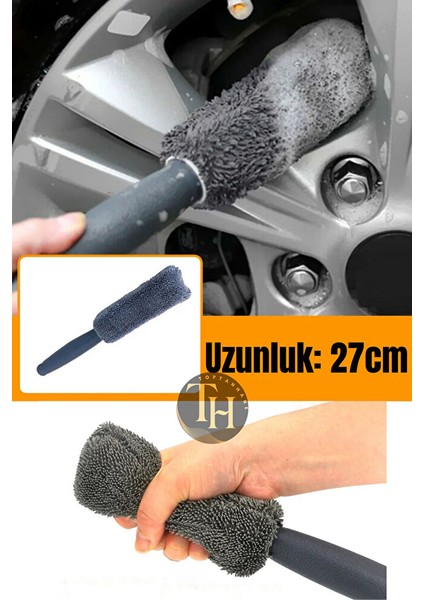 Mikrofiber Jant Temizleme Fırçası Davlumbaz Lastik Temizliği Çizmez Yumuşak Kıllı Detaylı Temizlik