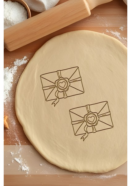 Aşk Mektubu Kurabiye Kalıbı, Hamur Şekillendirici, Bisküvi Kalıbı, Kolay Kesim Ucu