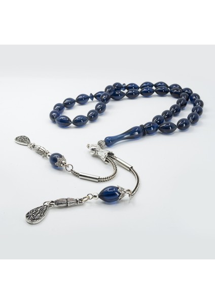 Kırmızı Renk Koleksiyonluk 14'lü Yatay Osmanlı Devlet Armalı Deri Tesbih Kutusu