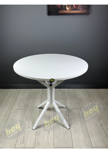 Aras 2 Kişilik Yuvarlak Mutfak Yemek Masası Takımı 2+1 Beyaz Kazayağı Kumaş 80 cm modelleri