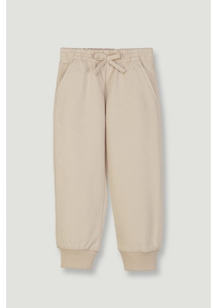 Kız Çocuk Elastik Bel Paçası Lastikli Eşofman Altı Rahat Kesim