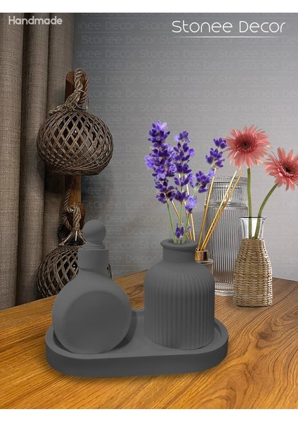 Dekoratif Vazo 3'lü Şık Modern Tasarım