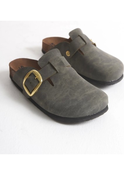 Kadın Mantar Taban Kışlık Önü Kapalı Sabo Günlük Rahat Haki Ev Terliği 1 Beden Büyük Tercih Ediniz.