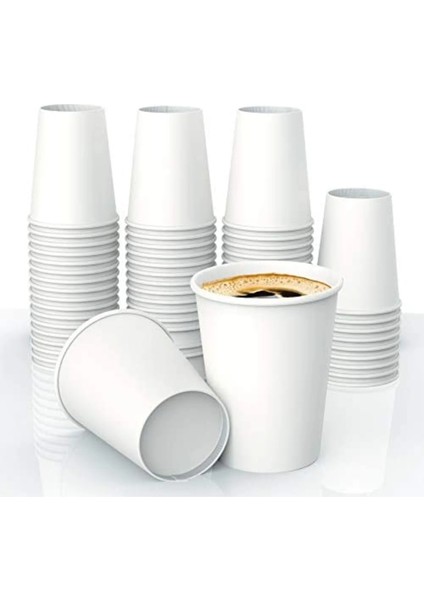 8 Oz Single Beyaz Karton Bardak 50’li