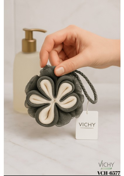 Vıchy Papatya Desenli Banyo Lifi Gri VCH-6577 60 gr