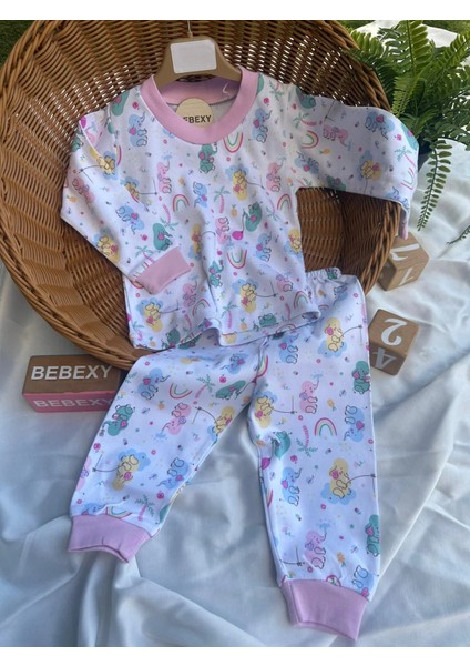 Sevimli Fil Pijama Takımı Pembe
