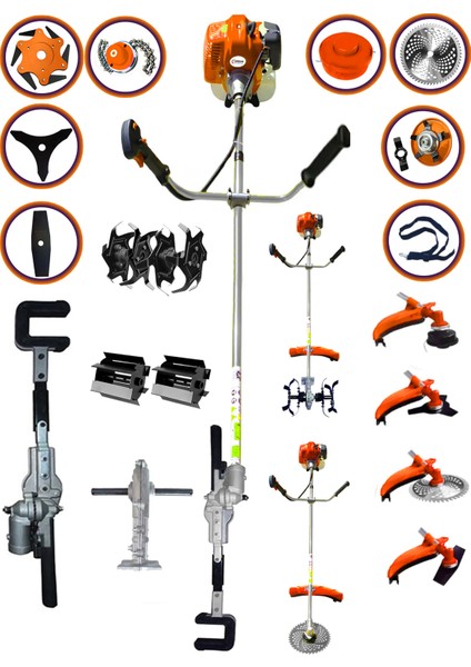 Lombard 13 Parça Özel Set Çapa Seti+ Yan Tipi Benzinli Motorlu Tırpan + Zeytin Badem Hasat Makinası fiyatları