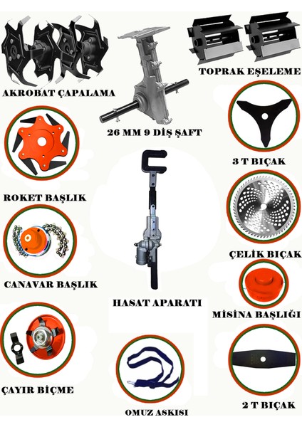 Lombard 13 Parça Özel Set Çapa Seti+ Yan Tipi Benzinli Motorlu Tırpan + Zeytin Badem Hasat Makinası modelleri