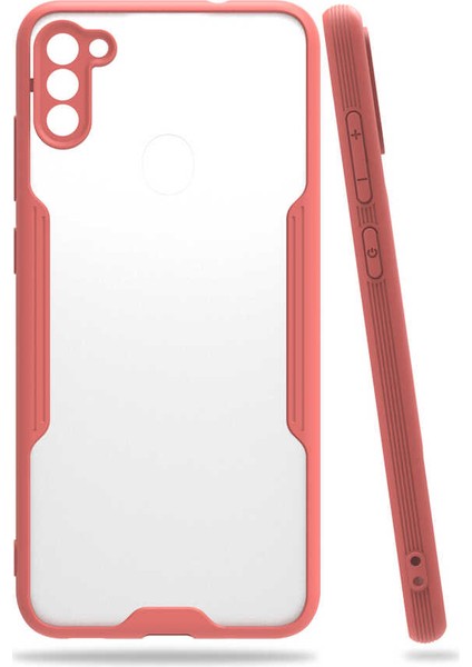 Galaxy A11 Kılıf Omsy Parfe Kapak-Pembe