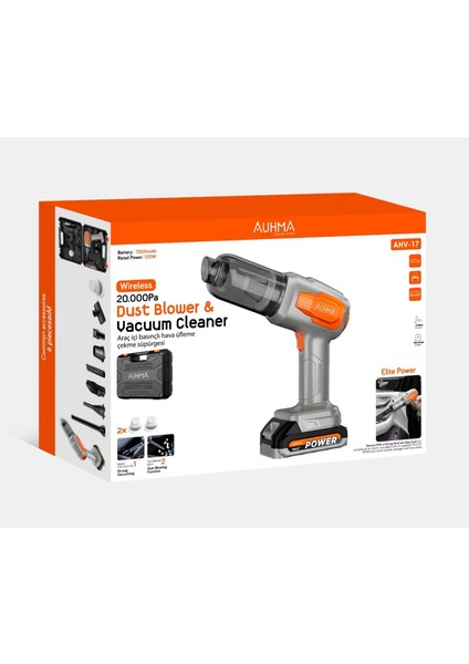 Ahv-17 Kablosu Şarjlı Süpürge 18.v 120W 7500MAH 20KPA/VAKUM 8 Parça Aksesuar fırsatları