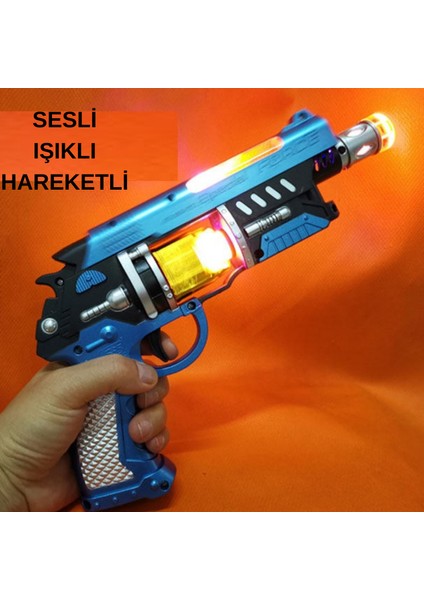 Oyuncak Tabanca -Pilli-Işıklı-Sesli-Hareketli Uzay Tabancası Blaster Kaliteli