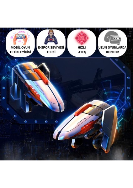 Profesyonel Yüksek Hassasiyetli Telefon Tetik Mobil Oyun Tetik Aparatı 4 Buton Nişan ve Tetik Tuşu