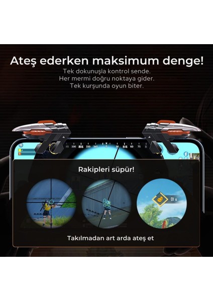 Profesyonel Yüksek Hassasiyetli Telefon Tetik Mobil Oyun Tetik Aparatı 4 Buton Nişan ve Tetik Tuşu modelleri