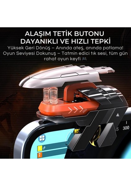 Profesyonel Yüksek Hassasiyetli Telefon Tetik Mobil Oyun Tetik Aparatı 4 Buton Nişan ve Tetik Tuşu indirimleri