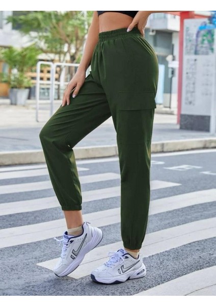 Kadın Yüksek Bel Lastik ve Cep Detay Iki Iplik Kumaş Eşofman Altı modelleri