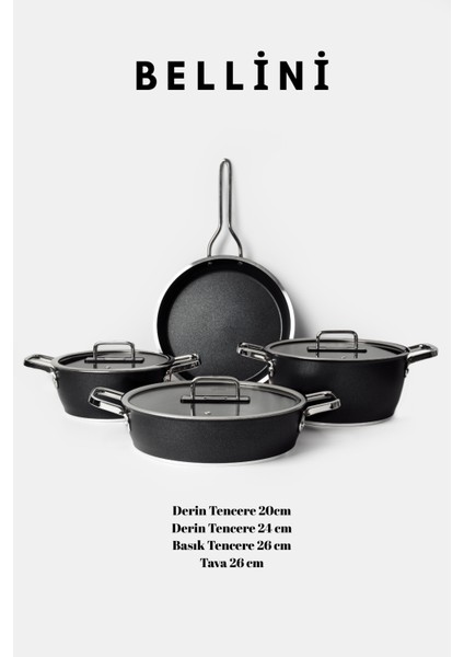 Bellini 7 Parça Tencere Seti Siyah fırsatları