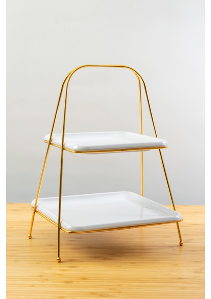 2 Katlı Metal Paslanmaz Kararmaz Lüks Gold Etajer Sunum ve Ikramlık Kek Pasta Standı Çeyizlik modelleri