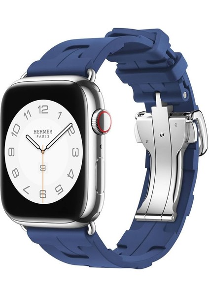 Ile Uyumlu Watch 42MM Spor Görünümlü Krd-94 Silikon Kordon Lacivert