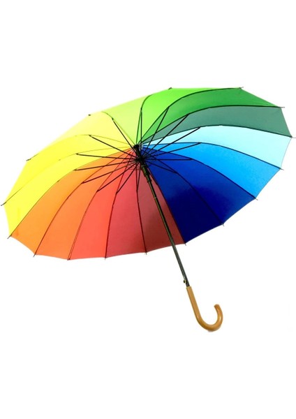 Bfs 16 Telli Gökkuşağı Otomatik Yağmur Şemsiyesi