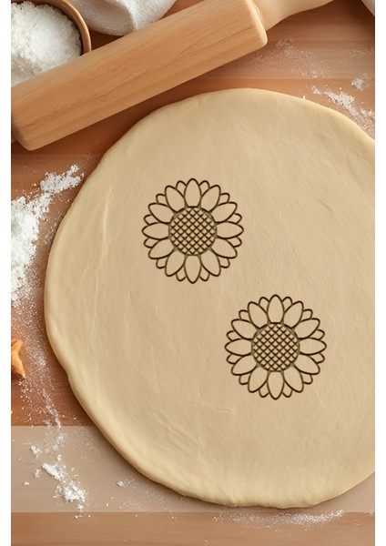 Ayçiçeği Kurabiye Kalıbı, Hamur Şekillendirici, Bisküvi Kalıbı, Kolay Kesim Ucu