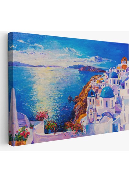 Mikanos Yunanistan Yağlıboya Görünüm Dekoratif TABLO-3572