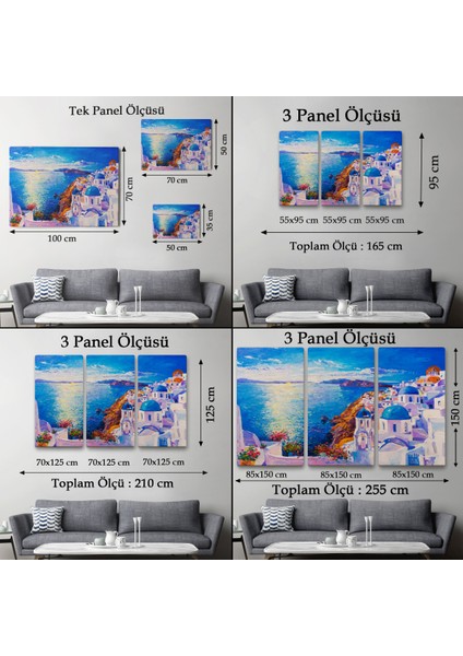 Mikanos Yunanistan Yağlıboya Görünüm Dekoratif TABLO-3572