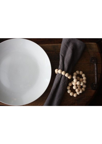 12'li Kahverengi Vintage Ahşap Peçete Yüzüğü Seti, Şık ve Doğal Tasarım modelleri