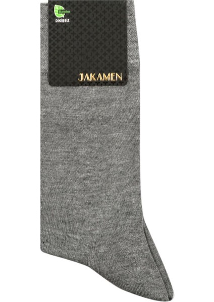 Gri Bambu Tekli Soket Çorap