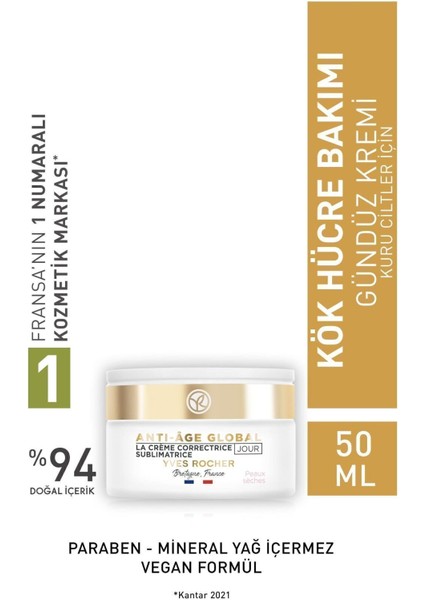 Yaşlanma Karşıtı Hyaluronik Asit Kuru Cilt Gündüz Kremi / Şampuan Masaj Fırçası Hediyeli