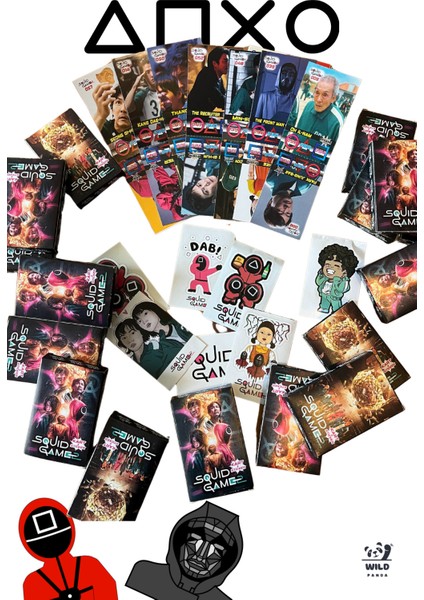 Squid Game 2. Sezon Kartlar 6 Mini Kutu Içinde Toplam 36 Kart 6 Stickers Oyun Kartları modelleri