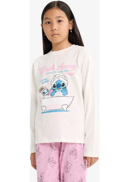 Kız Çocuk Disney Lilo & Stitch Pijama Takımı Uzun Kollu Üst Uzun Alt F7356A825AU modelleri