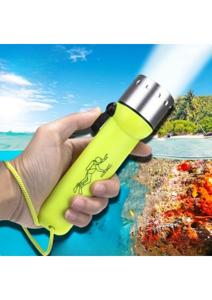 Süper Parlak LED Su Altı Dalış Feneri – Taşınabilir, Su Geçirmez ve Darbeye Dayanıklı El Feneri (5047)
