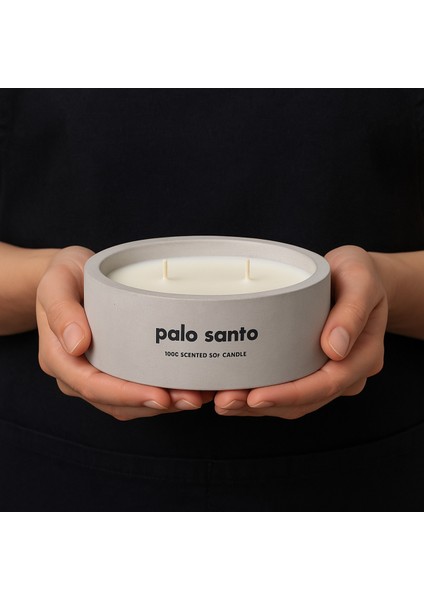 Dekoratif El Yapımı Yatay Mum : Çift Fitilli : Kokulu Soya Mum : Palo Santo fiyatları