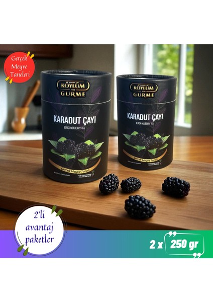 Amasya Karadut Çayı 250 gr (2'li Paket 500 Gr) Bitki Çayı,gerçek Meyve Taneli Silindir