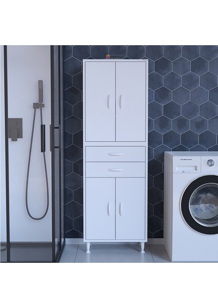 4 Kapaklı 2 Cekmeceli Mutfak Dolabı Banyo Dolabı Ofis Dolabı