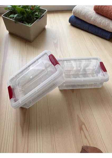 2'li Saklama Kabı / Şeffaf Dayanıklı Sızdırmaz Klips Kapaklı Yerden Tasarruf