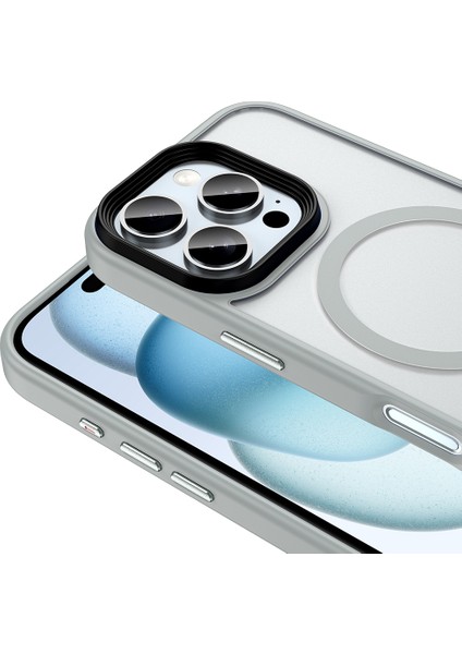 iPhone 16 Pro Kılıf Mat Arka Yüzey Wireless Şarj Özellikli Flet M-Safe Kılıf modelleri