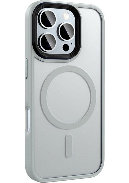 iPhone 16 Pro Kılıf Mat Arka Yüzey Wireless Şarj Özellikli Flet M-Safe Kılıf fırsatları